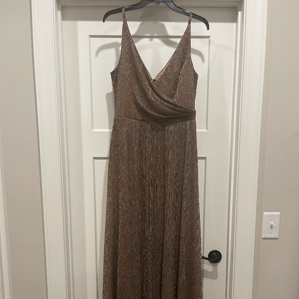Dress the population. Wrap front midi dress